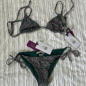 Onia Green and Pink Bikini Set Swimwear